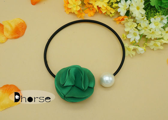 Xanh Vải hoa Big Pearl Handmade Beaded Dây chuyền, vòng cổ cổ áo đính cườm