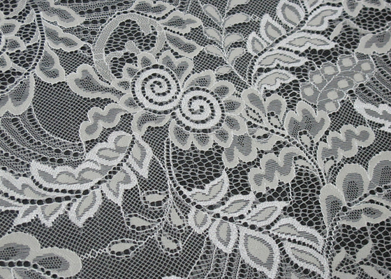 Thanh lịch phổ biến Nylon ren vải trắng hoa cho áo cưới