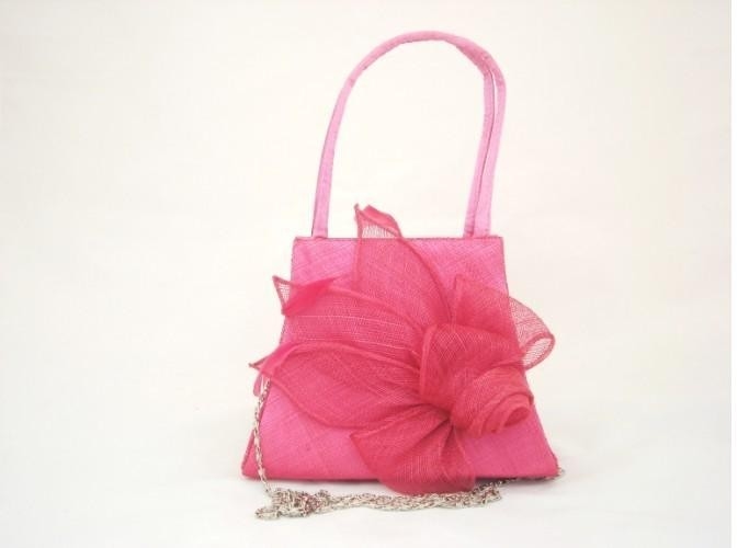 100% Stylish Sinamay Túi Với Sinamay Lá Và Hoa, Dây xích kim loại Sinamay Satin Túi Xách